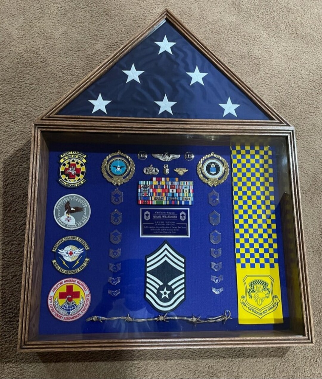 Memorial 5x9 Flag Shadowboxes, Rectangle Shadowbox, 5x9 Flag Shadowbox