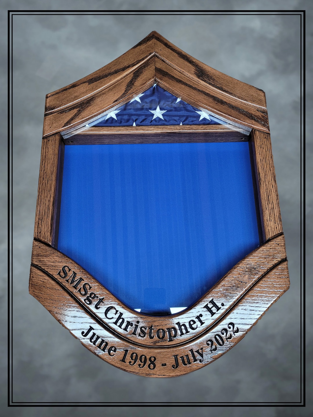 Handcrafted Air Force Smsgt Shadowbox Military Shadowbox Retirement