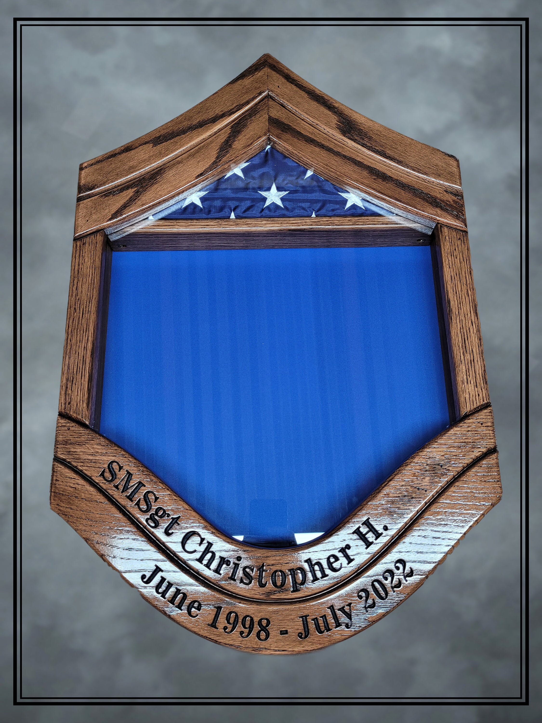 35TH ANNIVERSARY MEMORIAL BOX HIDEKI CO… Handcrafted Air Force Smsgt Shadowbox - Military Shadowbox