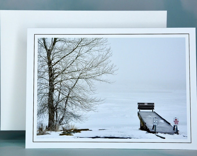 Winter Scenes - Icy Morning at the Lake - Blank Note Card  71-5364