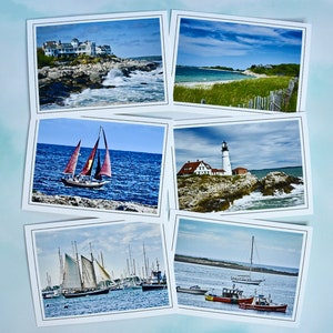 Tarjetas de notas náuticas costeras - Tarjetas de notas en blanco - Costa de Maine 60-0060