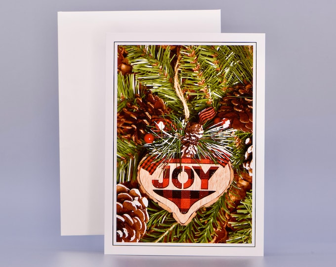 Christmas Holiday Cards - Single or Set of 8 - Joy in Pine Cones  75-5450LP