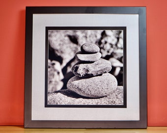 Coastal Art - "Coastal Cairn" Framed Photo Print - 71-9113P