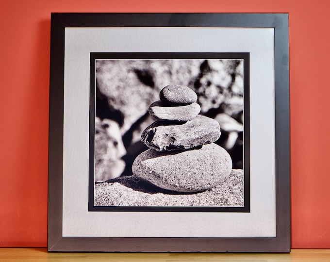 Coastal Art - "Coastal Cairn" Framed Photo Print - 71-9113P