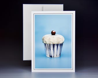 Cupcake Note Card - Celebratory Cupcake Blank Note Card