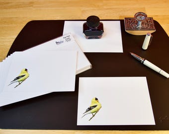 Nature Inspired FLAT notecards with envelopes, 10 ct. - American Goldfinch - 41-0040