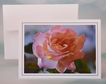 Pink Rose Photo Note Card: Blank Greeting Card - 71-1347N