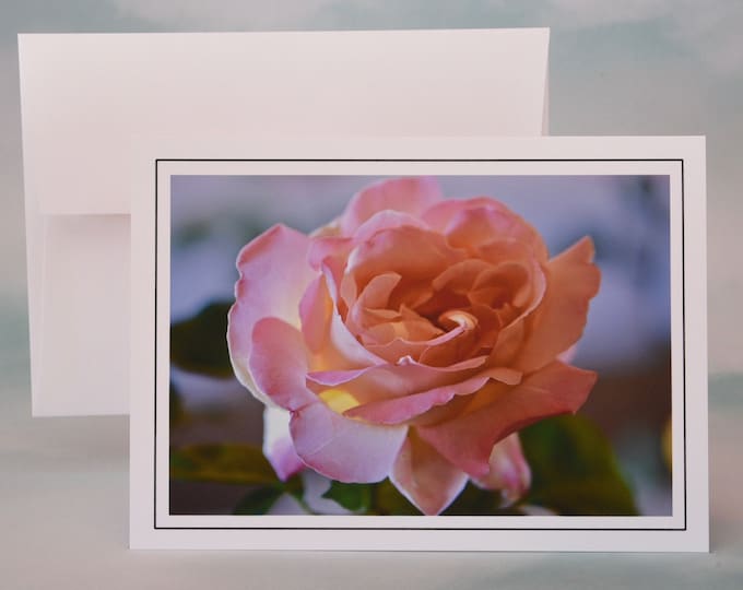 Pink Rose Photo Note Card - Blank Note Card  71-1347N