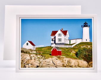 Lighthouse Note Card - Nubble Light House - Blank Note Card  71-0082