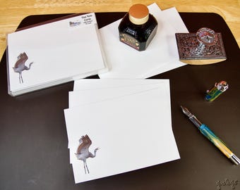 Nature Inspired FLAT notecards with envelopes, 10 ct. - Sandhill Crane Squawking - 41-0070