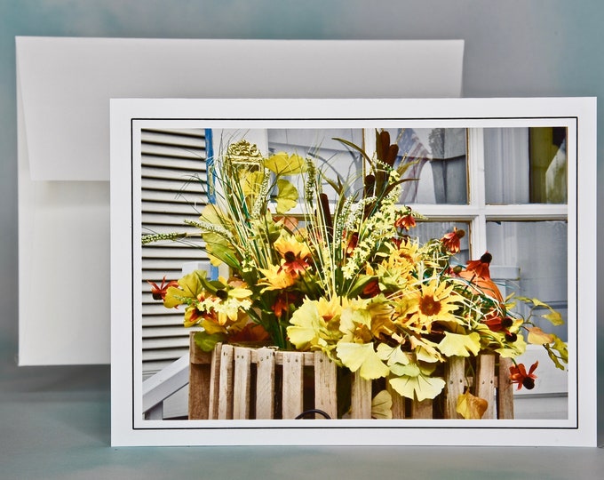 Autumn - Fall Photo Note Card - Blank Note Card - Lobster Pot Flowers  53-0344