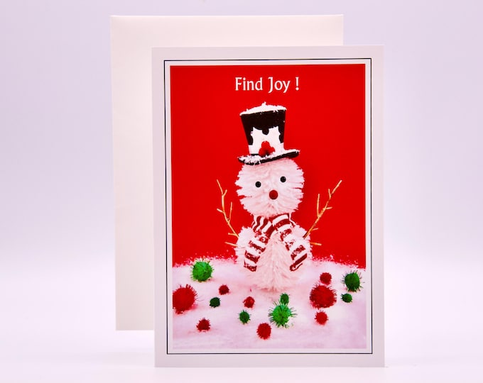 Christmas Holiday Cards - Set of 8 with Envelopes - Find Joy Snowman - 81-5707