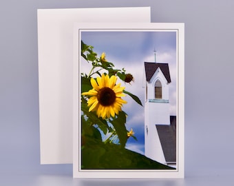Sunflower Steeple Blank Note Card: New England Scenery - 71-9291