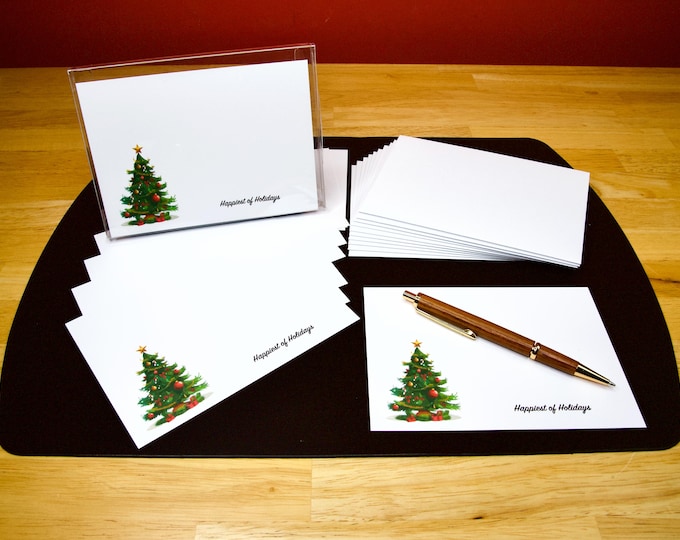 Holiday Flat Cards - Christmas Tree & Gifts - Set of 10 with Envelopes - 40-0200