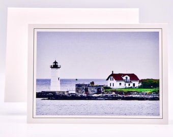 Lighthouse Note Card - Fort William & Mary Light - Blank Note Card  71-0063