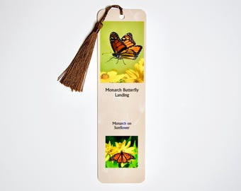 Handcrafted Bookmark - Monarch Butterfly Landing - 10-7754