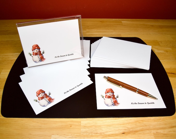 Holiday Flat Cards -Holiday Snowman - Set of 10 with Envelopes - 40-0300
