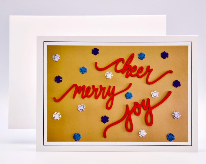 Christmas Cards - Set of 8 with envelopes - Merry Cheer Joy - 81-5661