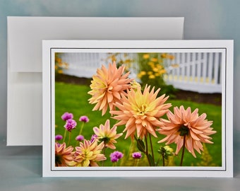 Floral Photo Note Card - Blank Note Card - Dahlias  71-0154