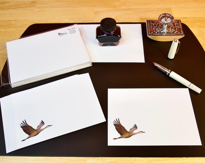 Nature Inspired FLAT notecards with envelopes, 10 ct. - Sandhill Crane - 41-0030