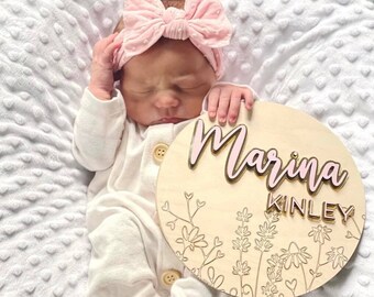 Personalized Birth Announcement Baby Name Sign