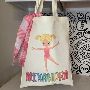 Personalized Gymnastics Tote Bag Girls Birthday Present