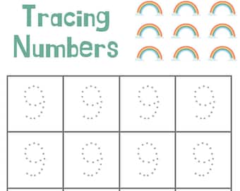 Learn Numbers Tracing Activity Sheets - Number Tracing Practice - Trace Numbers Writing 0-9 Total Numbers Trace, Digital Printable