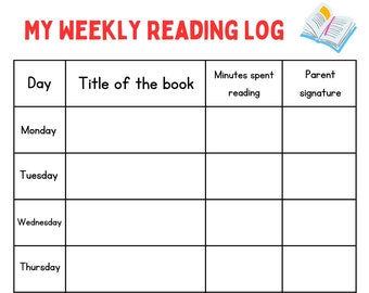 Reading Log for Students | Printable Reading Log | Reading Tracker | Classroom Reading Journal | Simple Reading Log | Printable for Teachers