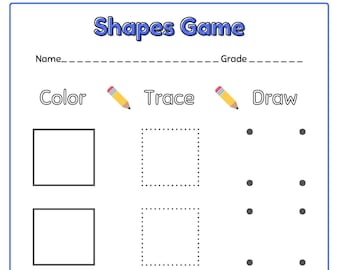 Trace Shapes Lesson - Coloring Shapes Worksheet Draw Shapes Practice Shapes Learn to Trace Shape Learning Shape Tracing Printable Lesson