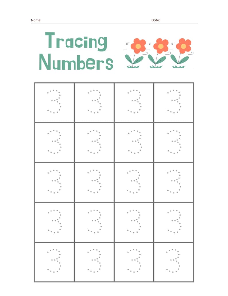 Learn Numbers Tracing Activity Sheets Number Tracing Practice Trace