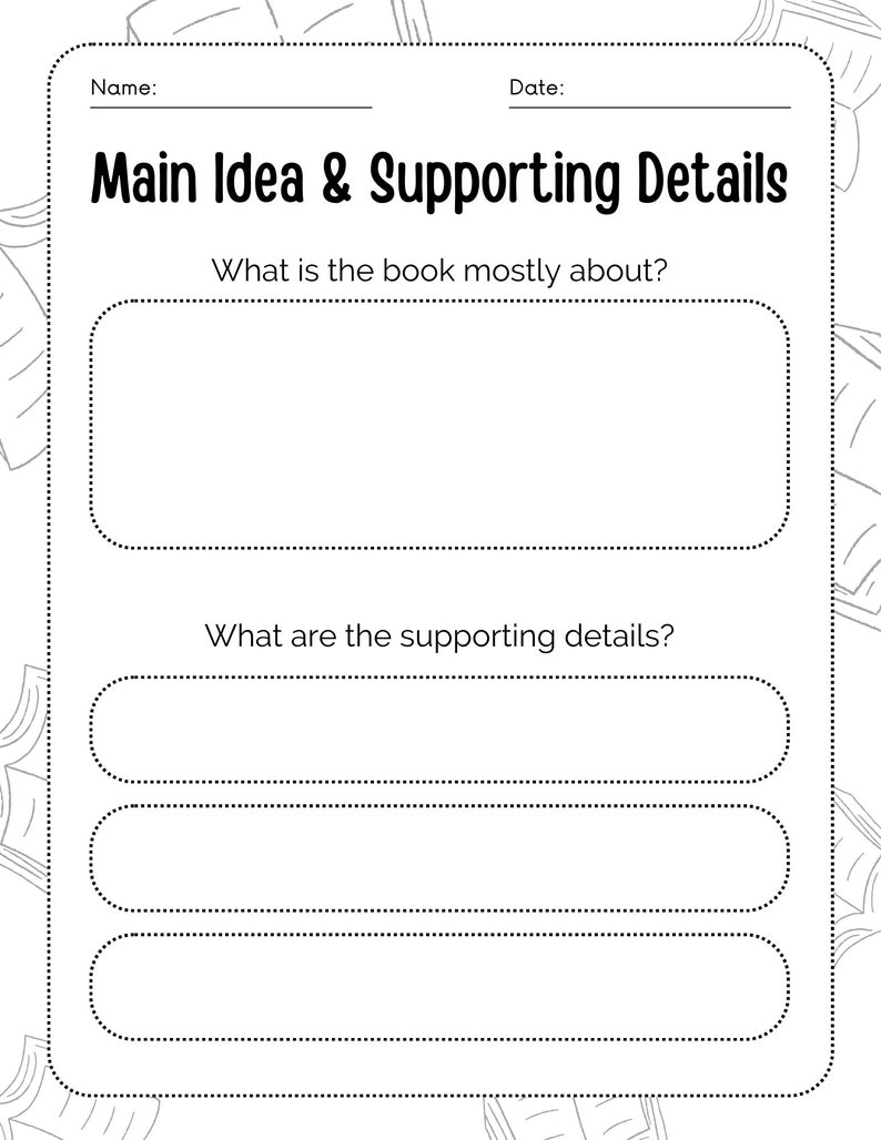 Elementary Reading Response, Printable Lesson Story Retell, Main Idea ...