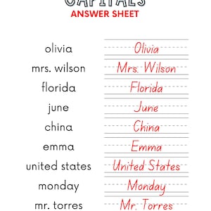 Capitalization Worksheets | Printable Capital Letter Activity | English ...