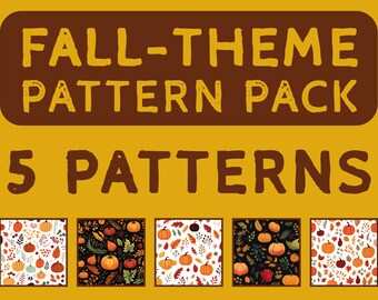 Fall Theme Seamless Patterns Pack, Fall Patterns, Pack 3, Digital Download