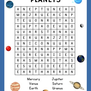 Planet Activity, Printable Planet Worksheets, Educational Outer Space ...