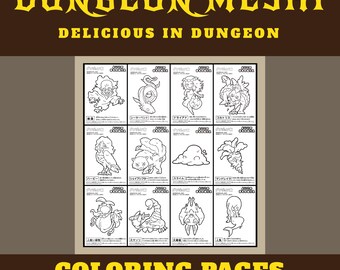 Dungeon Meshi Coloring Pages Delicious in Dungeon Meshi Printable Dungeon Meshi Coloring Book Dungeon Meshi Monsters Week 13-24 DIGITAL
