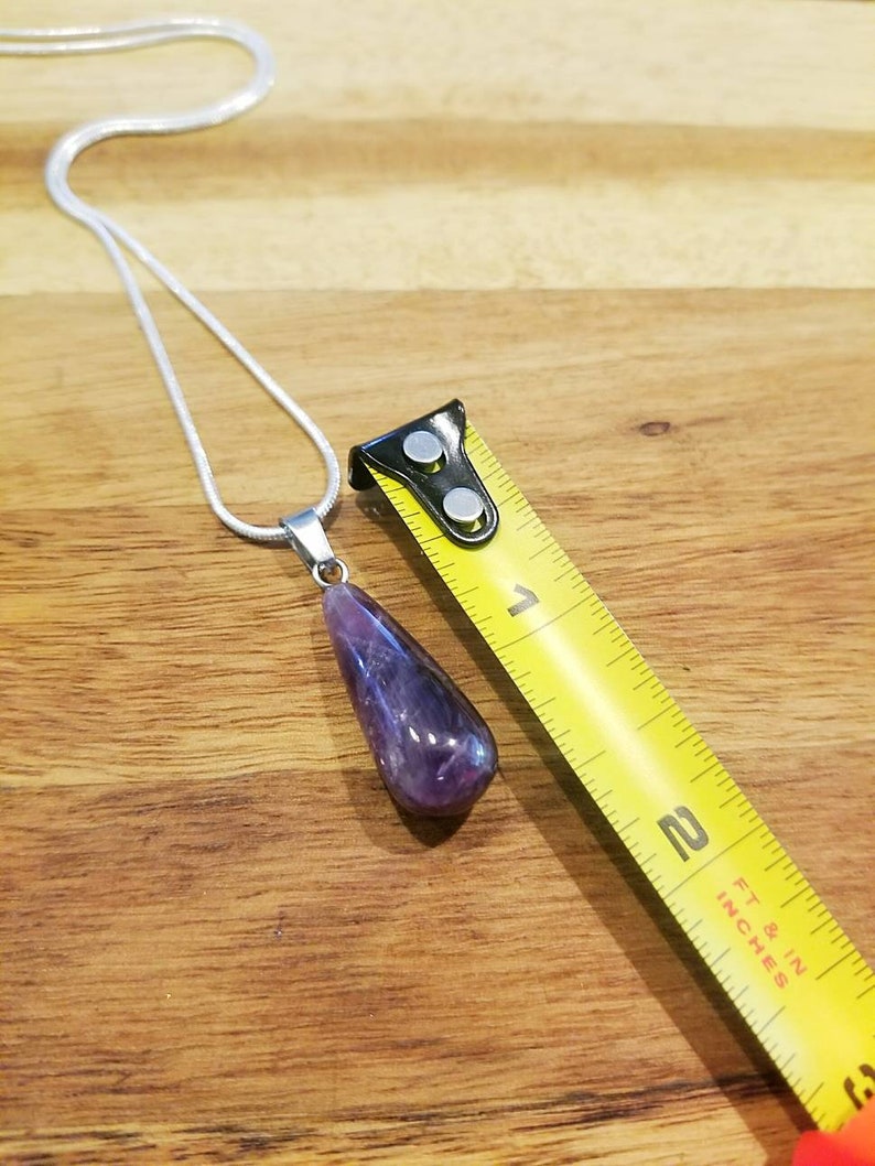 healing jewelry Purple amethyst necklace reiki infused
