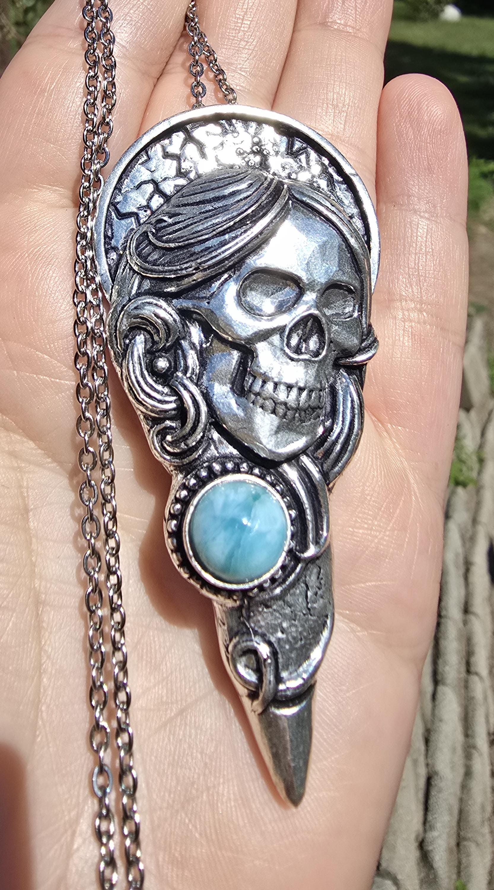 Larimar Skull - Etsy