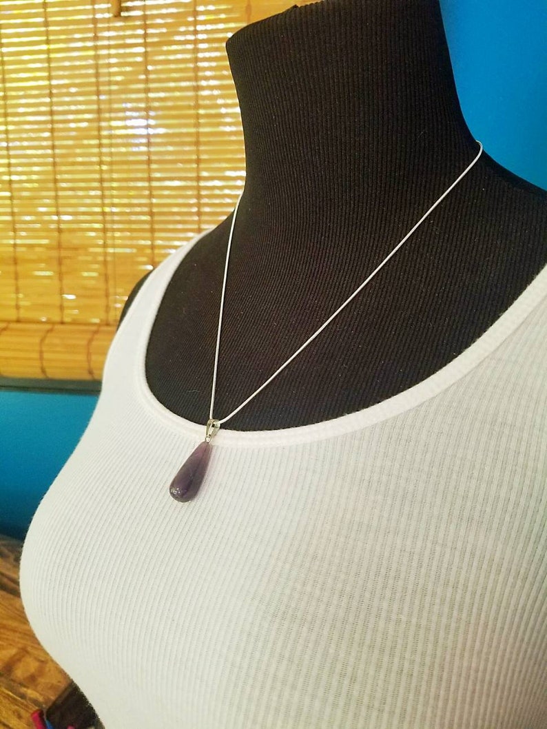 healing jewelry Purple amethyst necklace reiki infused