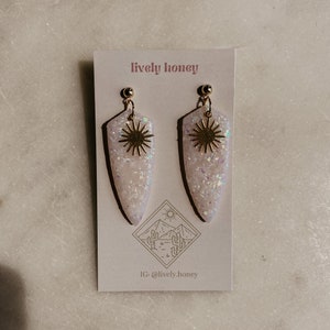 Opal Daggers | Polymer Clay Earrings  | Boho Clay Earrings | Clay Earrings | Statement Earrings | 18k Gold Plated