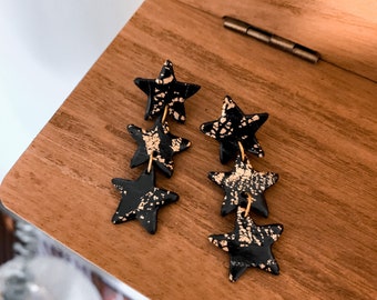Star Polymer Clay Earrings  | Boho Clay Earrings | Clay Earrings | Statement Earrings | 18k Gold Plated Jewelry