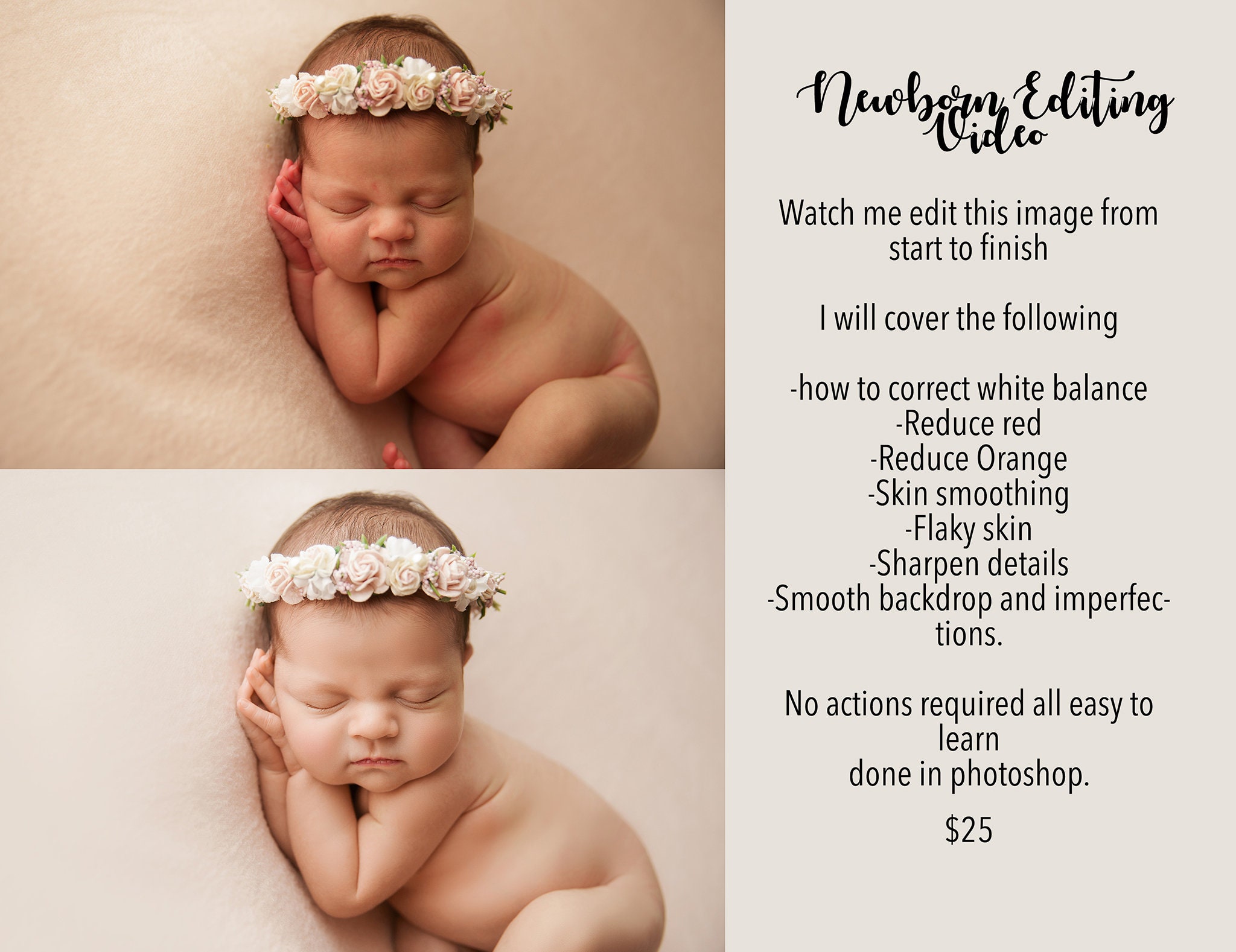 Newborn Photography Editing Video Photography Actions Etsy