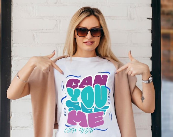 Bold "Can You See Me" Graffiti Style Art | Urban Streetwear Design for T-Shirts, Stickers & Wall Art