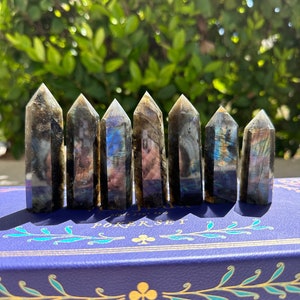 Rainbow Labradorite Tower, Natural Labradorite Wand, Labradorite Point, Crystal Point, Healing Crystal, Polished Obelisk Flash Crystal Point