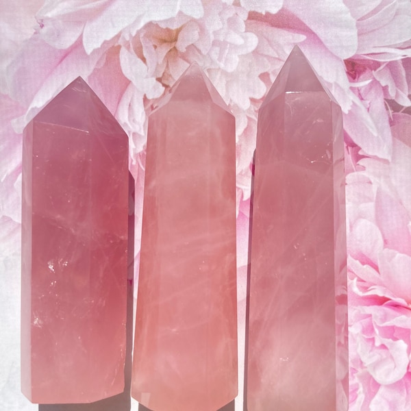 Natural Rose Quartz Point, Pink Quartz Tower, Rose Crystal Obelisk, Pink Quartz Love Stone, Wand Decor Meditation Soul Healing, Energy Gift