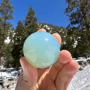 Opalite Sphere with Ring Stand: Healing Crystal, Third Eye Chakra (40mm)