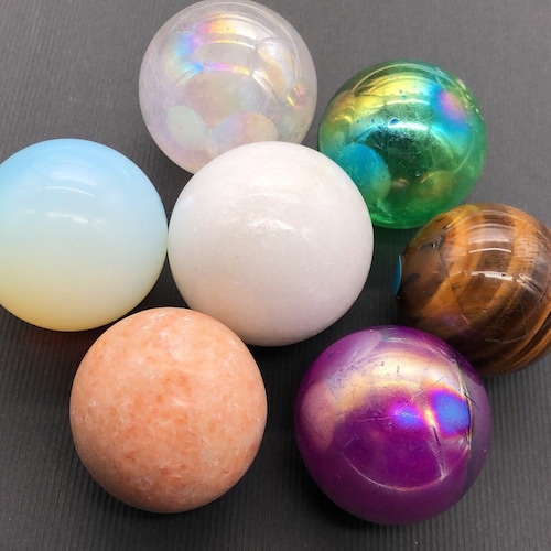 95g Rare Natural Quartz Color Cat Eye Crystal Healing Ball Sphere - Foto 2