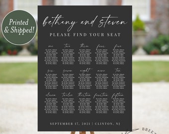 Printed Wedding Seating Chart - Printed Wedding Sign - Wedding Seating Chart -  Custom Seating Chart Sign - Personalized Seating Chart