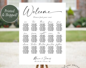 Printed Wedding Seating Chart - Wedding Seating Chart -  Custom Seating Chart Sign - Personalized Wedding Sign - Shipped Wedding Sign