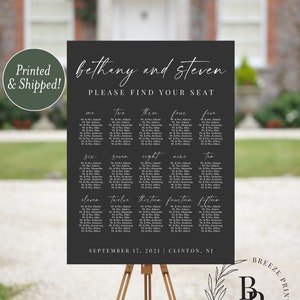Printed Wedding Seating Chart - Printed Wedding Sign - Wedding Seating Chart -  Custom Seating Chart Sign - Personalized Seating Chart