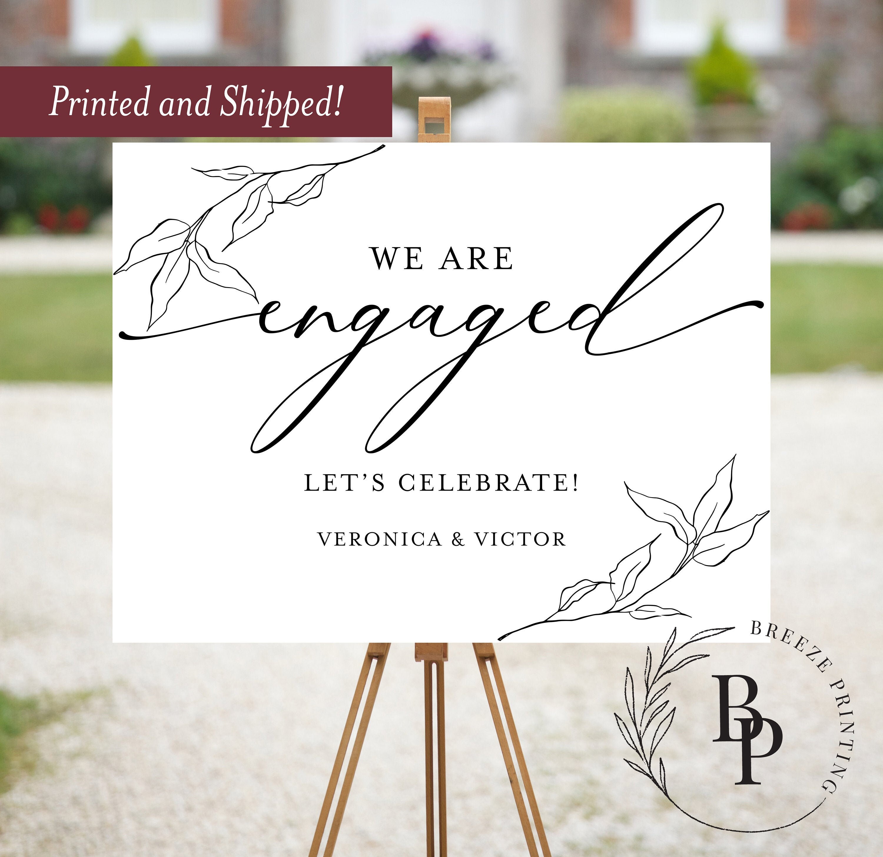 Engagement Sign Printed Engagement Party Sign Sign Etsy